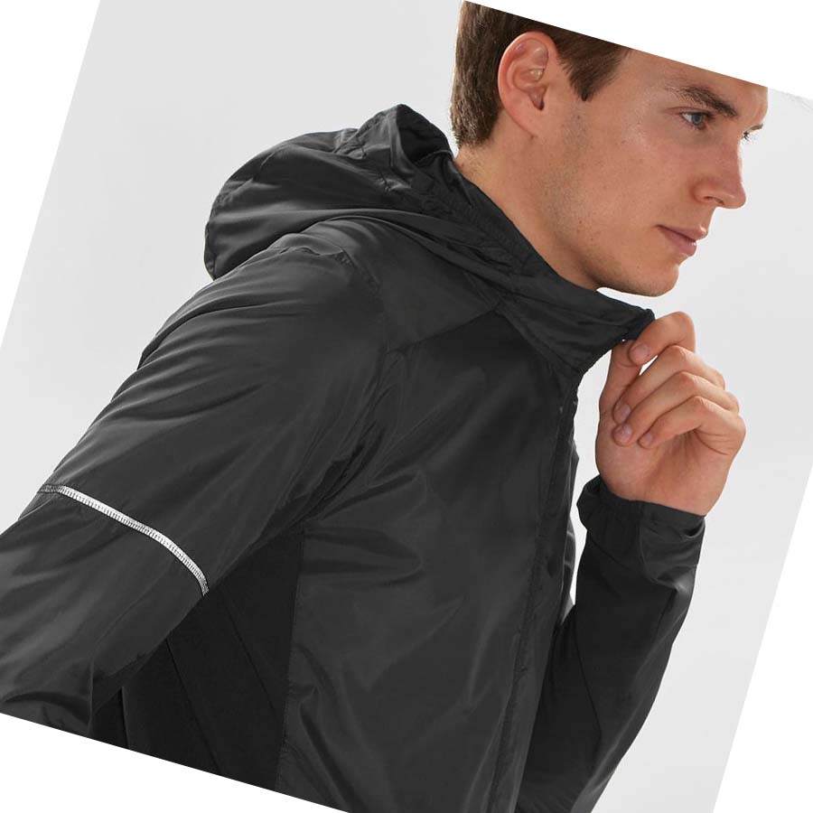 Salomon AGILE WIND WINDBREAKERS Kabát Férfi Fekete | HU 2357HAP